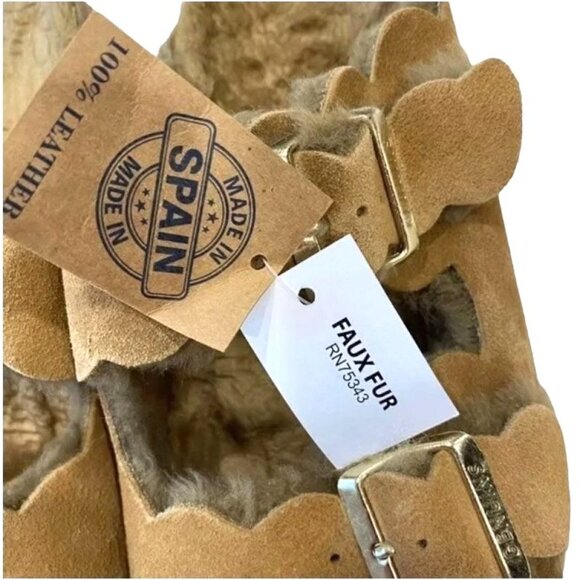Genuins Faux Fur & Leather Suede Women’s Sandals Size: 9 US/40 EUR - Picture 4 of 6